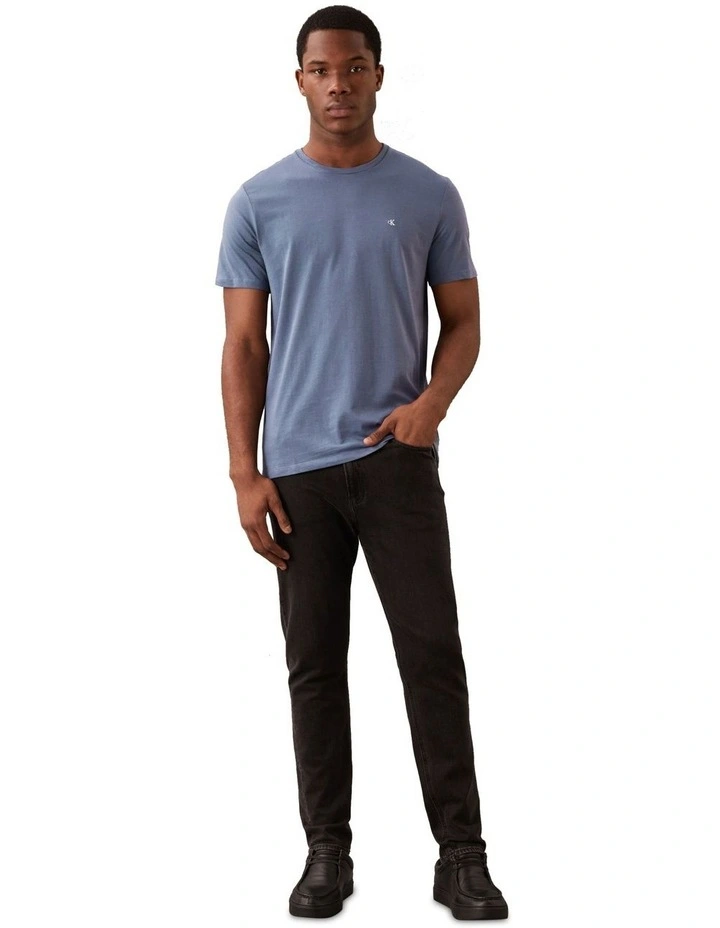 Short Sleeve Smooth Cotton Solid Crew Neck Tee in Grisaille image 4