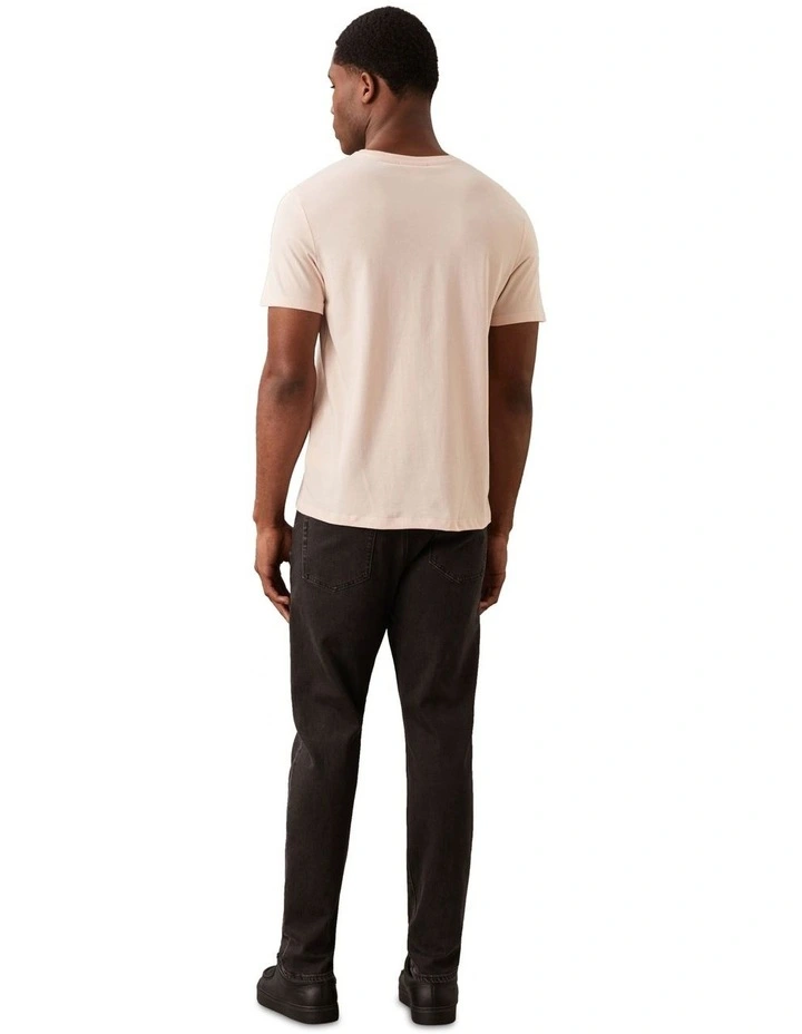 Short Sleeve Smooth Cotton Solid Crew Neck Tee in Silver Peony image 2