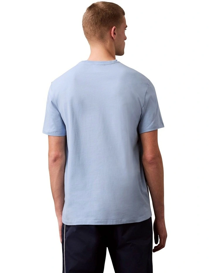 Short Sleeve Smooth Cotton Solid Crewneck Tee in Well Water image 2