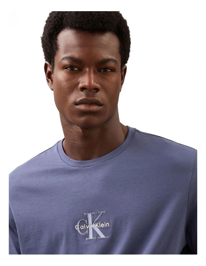 Monologo Graphic Short Sleeve Crewneck Tee in Blue image 3