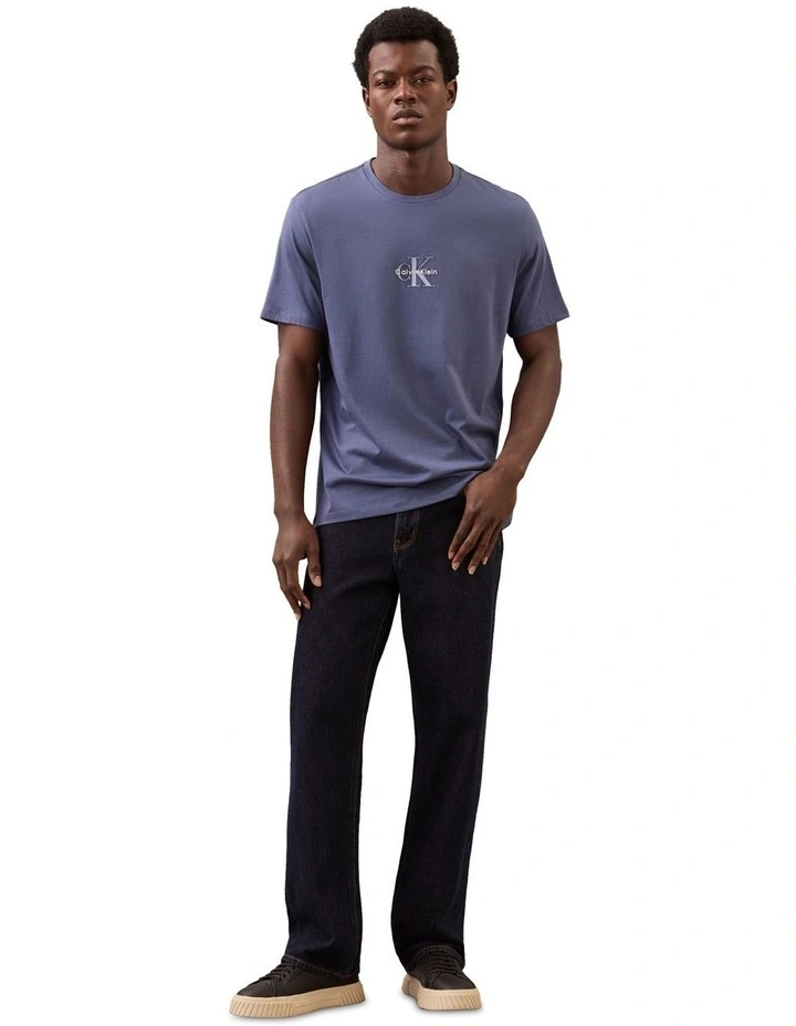 Monologo Graphic Short Sleeve Crewneck Tee in Blue image 4