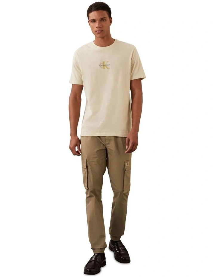 Monologo Graphic Short Sleeve Crewneck Tee in Cream image 4