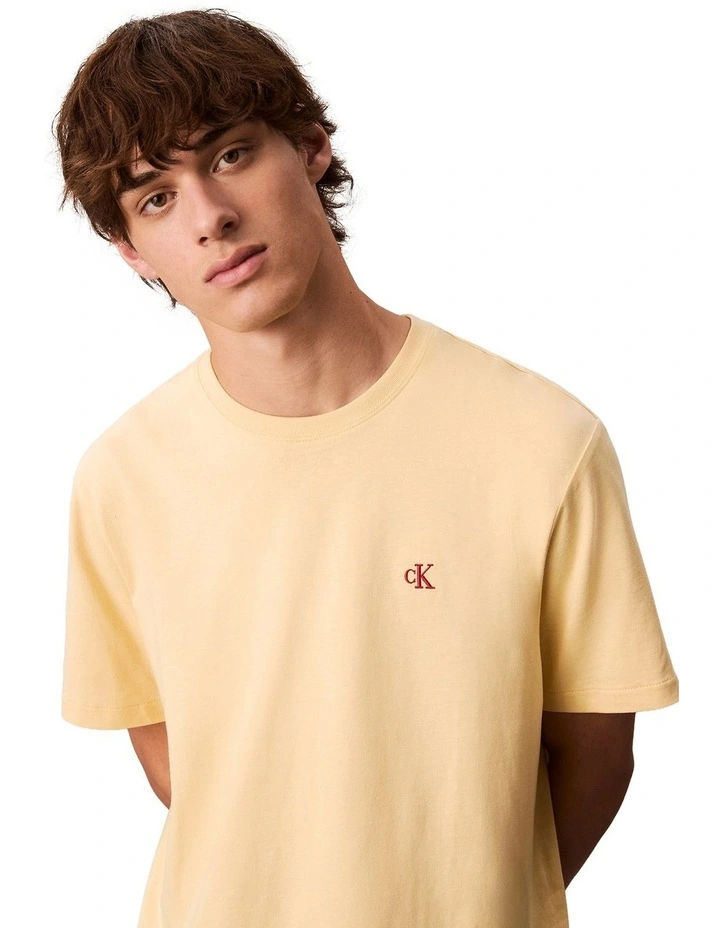 Short Sleeves Monogram Easy Tee 20S in Cream image 3