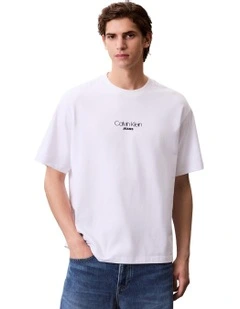Short Sleeve 16S Relaxed Fit Graphic Tee in White