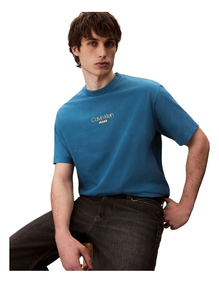 Short Sleeve 16S Relaxed Fit Graphic Tee in Blue image 3