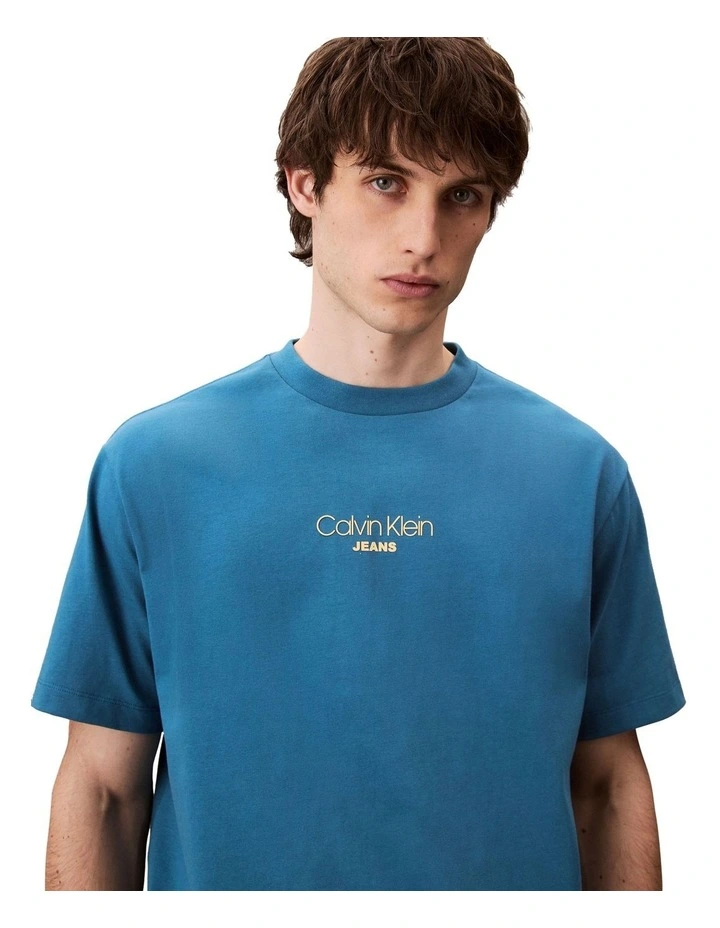 Short Sleeve 16S Relaxed Fit Graphic Tee in Blue image 4