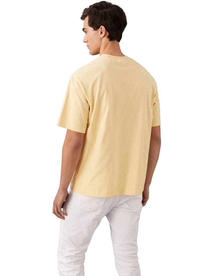 Short Sleeves Hero Monologo Embroidered 16S Crewneck Tee in Cream image 2