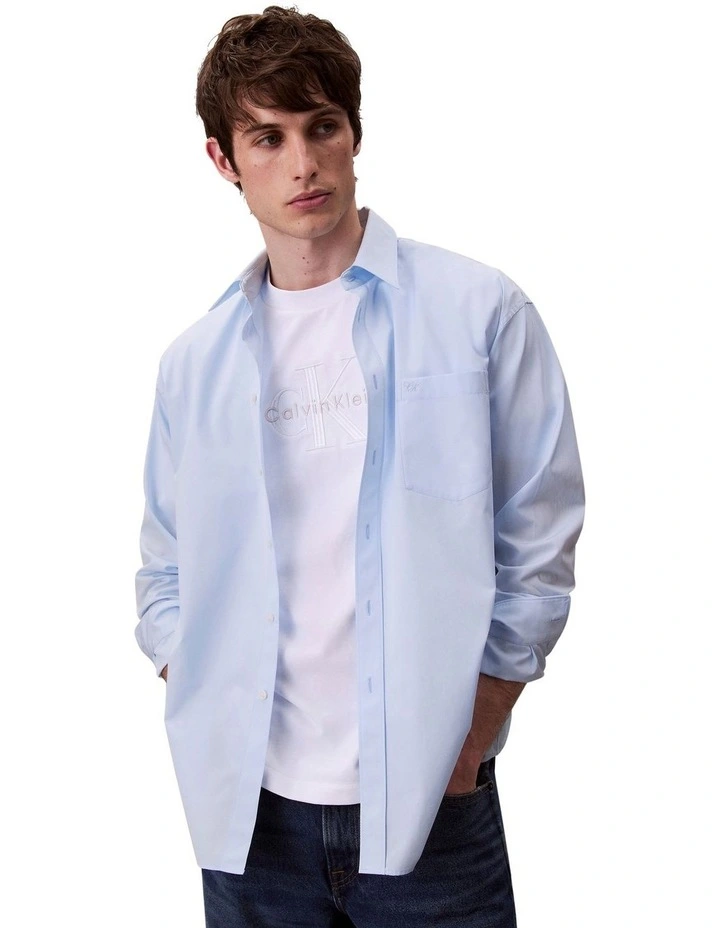 Short Sleeve Monologo Embroidery Crewneck Tee in White image 3