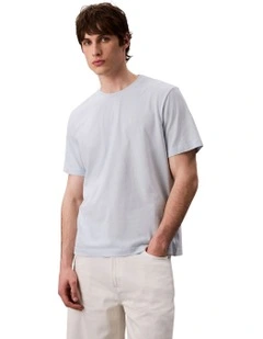 Short Sleeve Monogram 20S Easy Tee in Blue