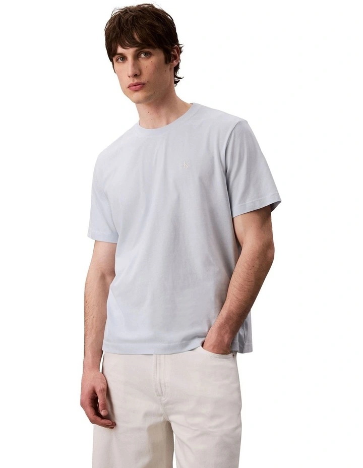 Short Sleeve Monogram 20S Easy Tee in Blue image 1