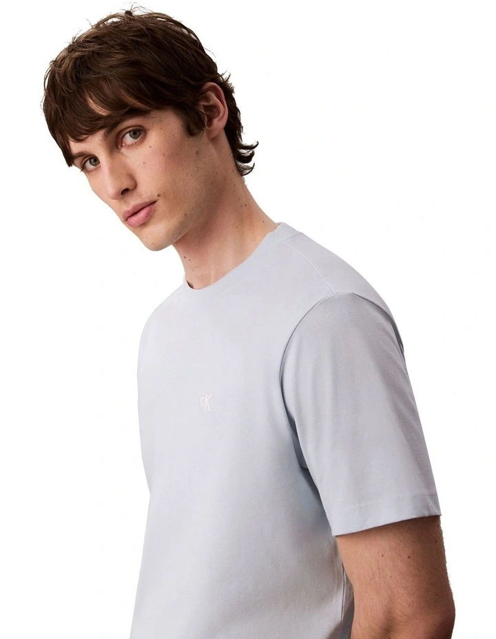 Short Sleeve Monogram 20S Easy Tee in Blue image 3