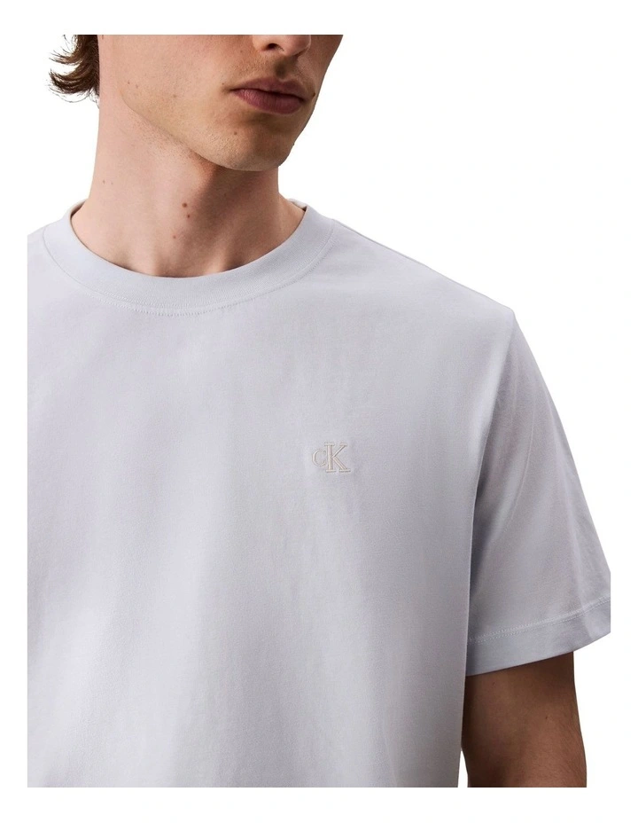 Short Sleeve Monogram 20S Easy Tee in Blue image 4