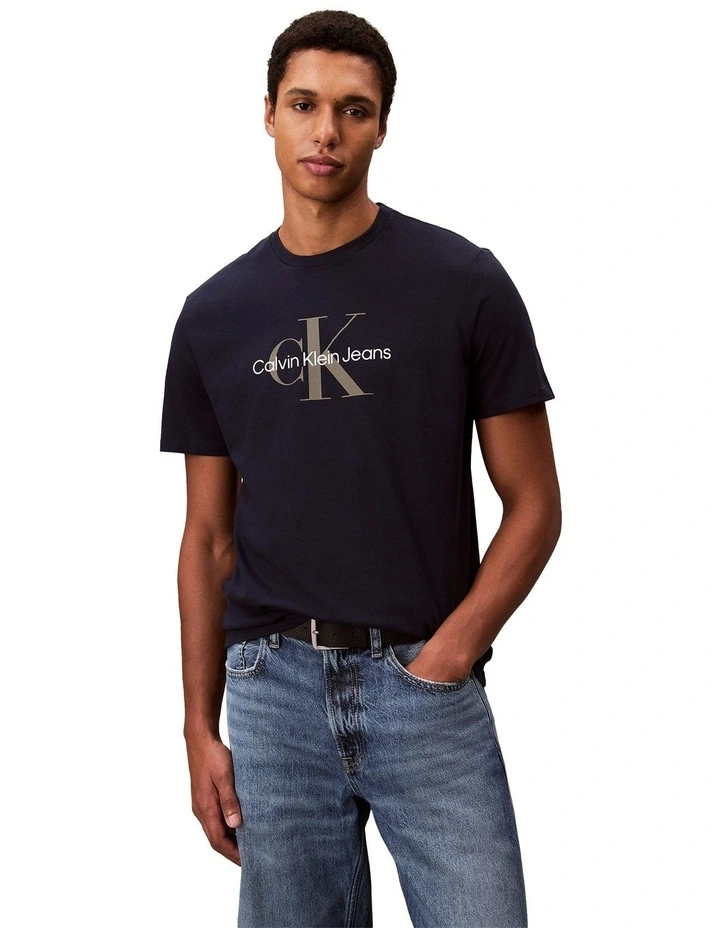 Short Sleeve Hero Monologo Tee in Blue image 3