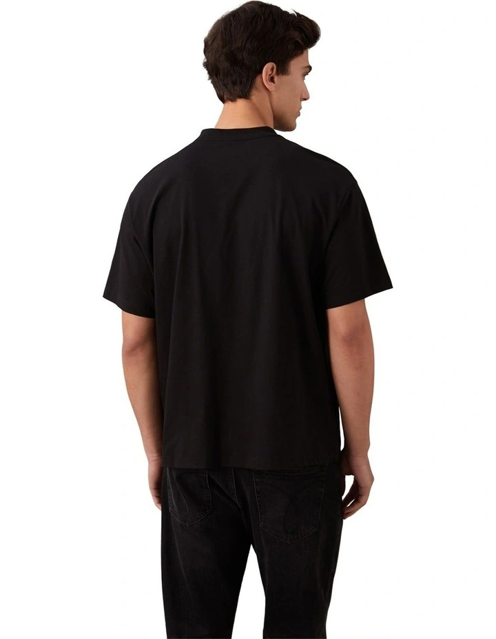 Short Sleeves 30S Micro Monologo Graphic Tee in Black image 2
