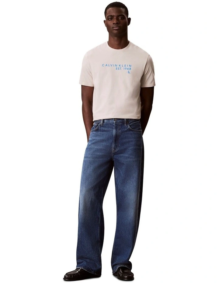 Short Sleeves Graphic Tee in Cream image 5