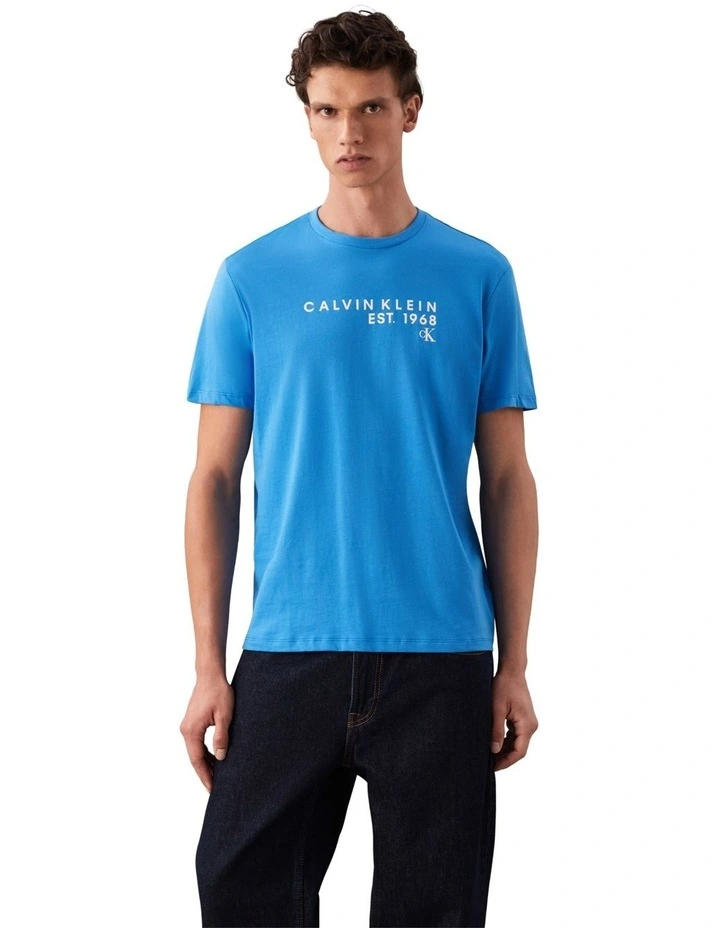 Short Sleeve Graphic Tee in Blue image 1