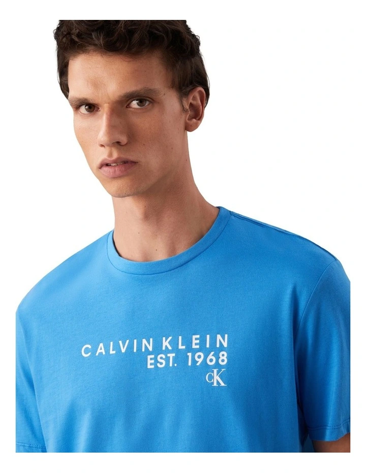 Short Sleeve Graphic Tee in Blue image 3