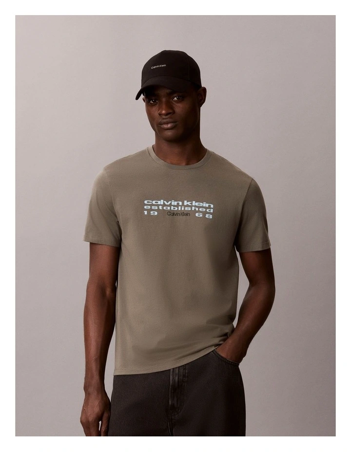Logo Graphic Classic T-shirt in Dusty Olive image 1