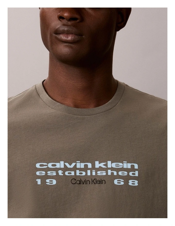 Logo Graphic Classic T-shirt in Dusty Olive image 4