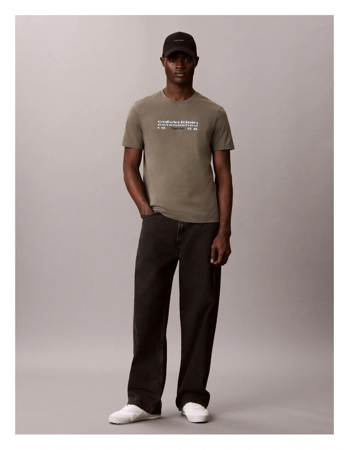 Logo Graphic Classic T-shirt in Dusty Olive image 5