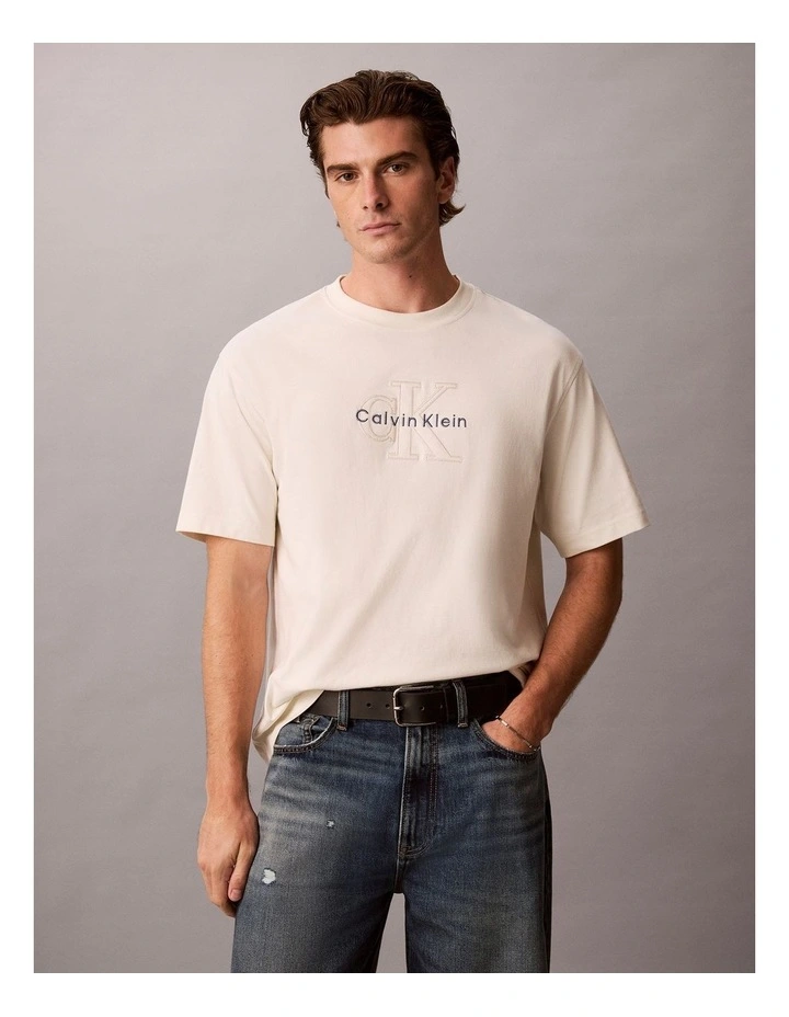 Short Sleeve Relaxed Denim Washed Monologo Graphic T-shirt image 1