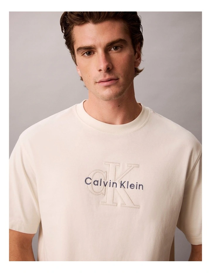 Short Sleeve Relaxed Denim Washed Monologo Graphic T-shirt image 4