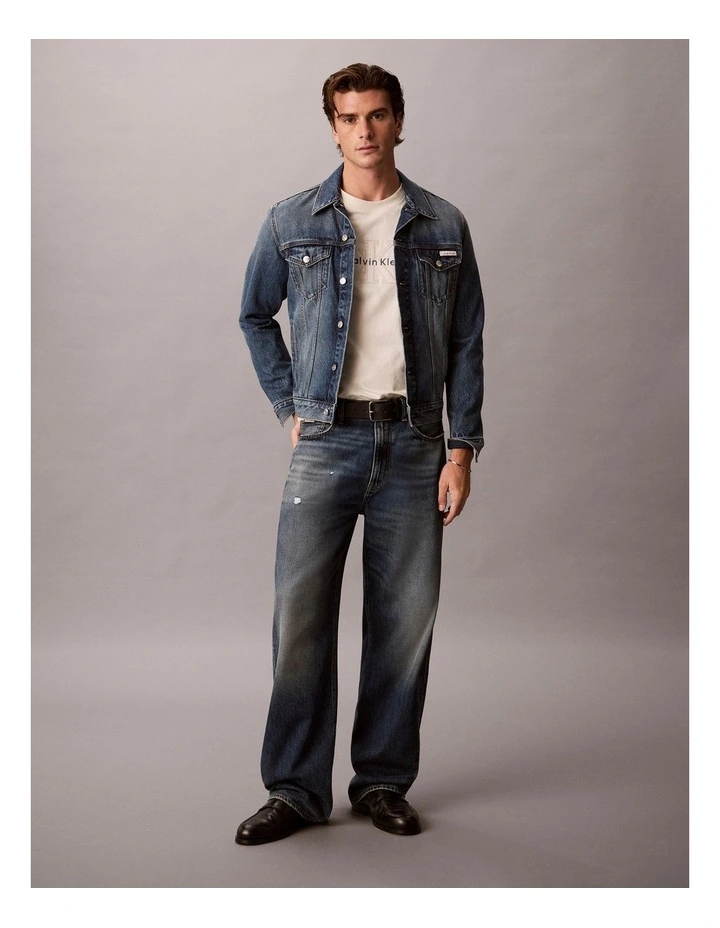 Short Sleeve Relaxed Denim Washed Monologo Graphic T-shirt image 5