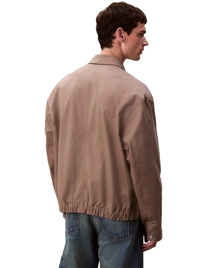 Long sleeve Utility Cotton Patch Pocket Jacket in Brown image 2