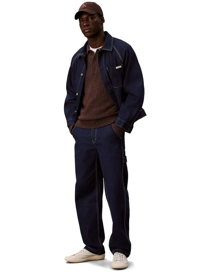 Denim Darted Workwear Jacket in Shuriken Rinse image 6