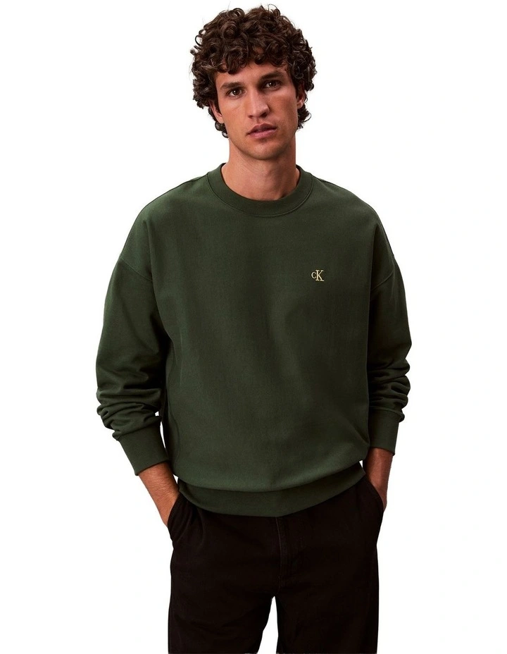 Premium Terry Monogram Crew Neck Sweatshirt image 1