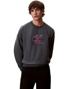 Premium Tri-Color Monologo Crew Neck Sweatshirt