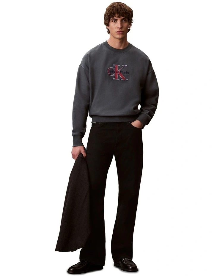 Premium Tri-Color Monologo Crew Neck Sweatshirt image 5