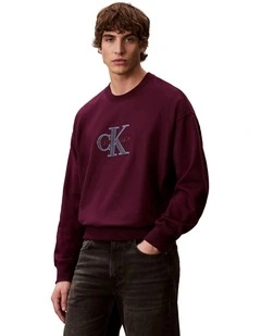 Premium Tri-Color Monologo Crew Neck Sweatshirt