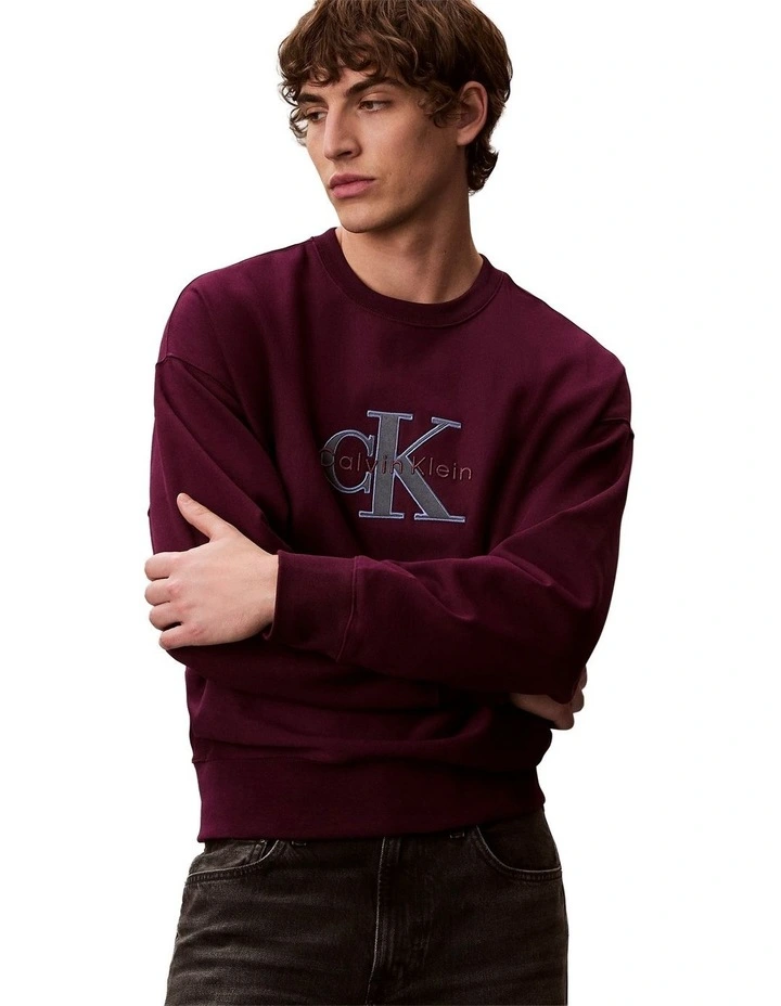 Premium Tri-Color Monologo Crew Neck Sweatshirt image 3