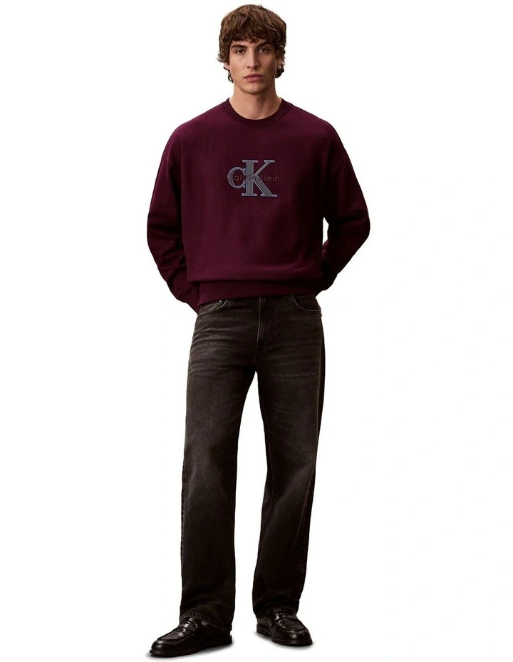 Premium Tri-Color Monologo Crew Neck Sweatshirt image 5