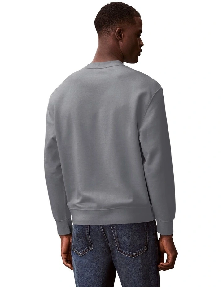 Long sleeves 350 Terry Monogram Crew neck Sweatshirt in Grey image 2