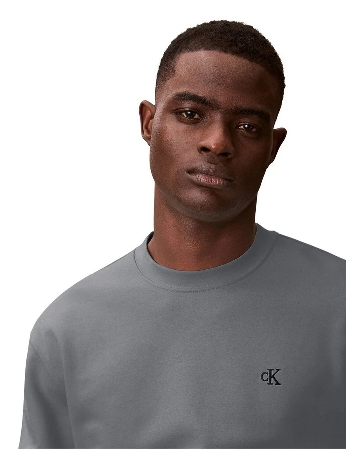 Long sleeves 350 Terry Monogram Crew neck Sweatshirt in Grey image 4