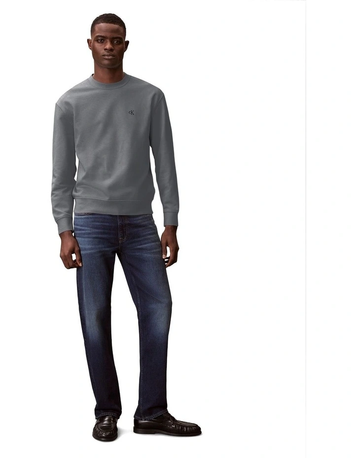 Long sleeves 350 Terry Monogram Crew neck Sweatshirt in Grey image 5