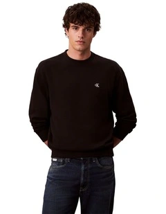 Long Sleeves 350 Terry Monogram Crew Neck Sweatshirt in Black