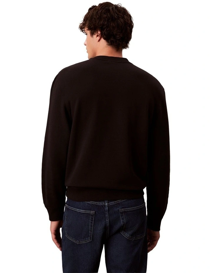 Long Sleeves 350 Terry Monogram Crew Neck Sweatshirt in Black image 2
