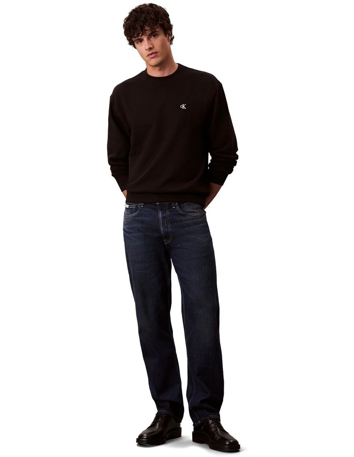 Long Sleeves 350 Terry Monogram Crew Neck Sweatshirt in Black image 5