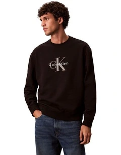 Oversized Monogram Sweatshirt in Black