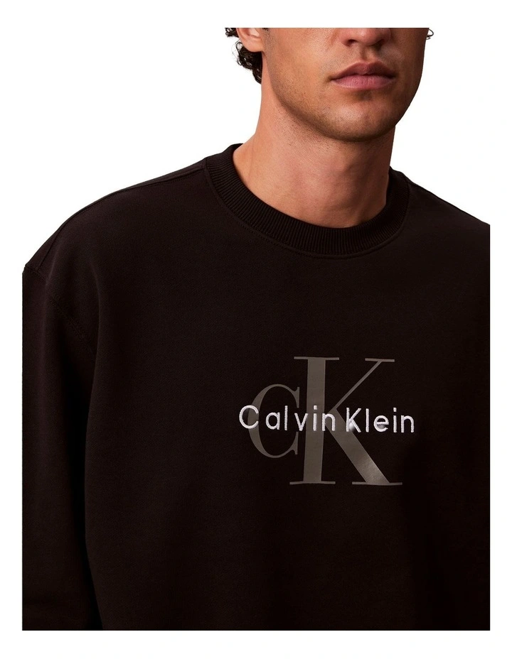 Oversized Monogram Sweatshirt in Black image 4