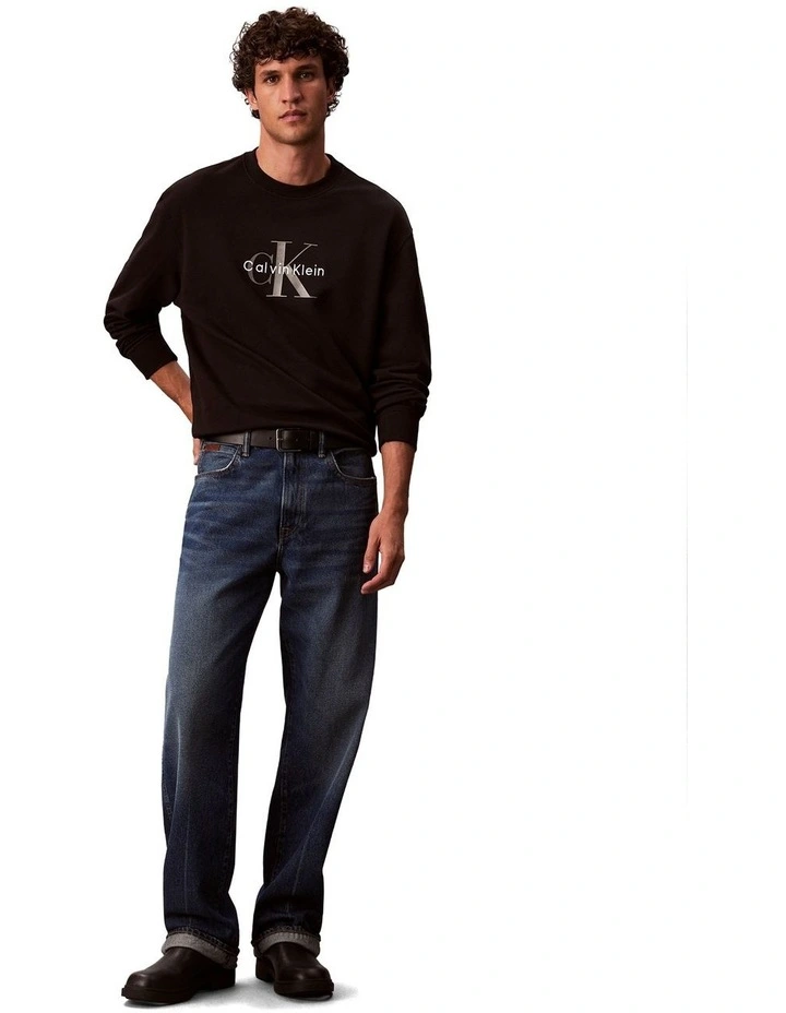 Oversized Monogram Sweatshirt in Black image 5