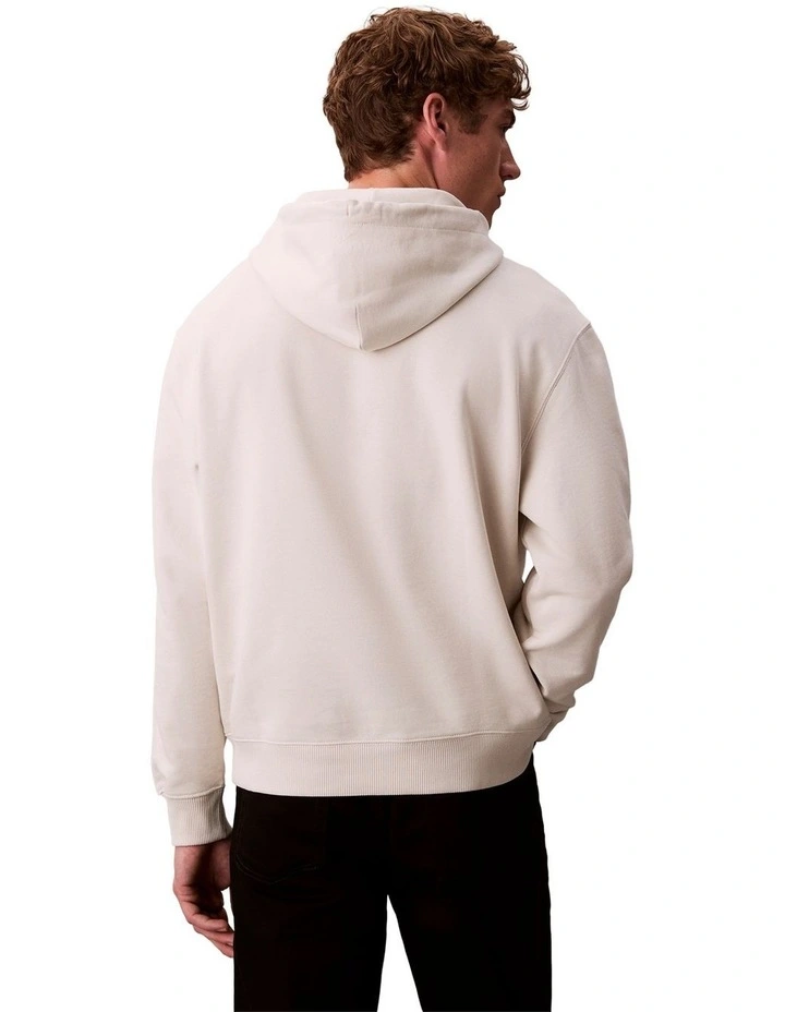 CK Cotton Terry Monogram Hoodie in White image 2