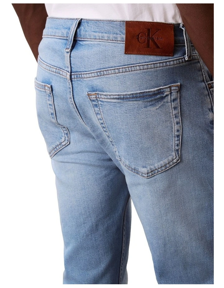 Slim Fit Taper Arrow Jeans in Stone image 4