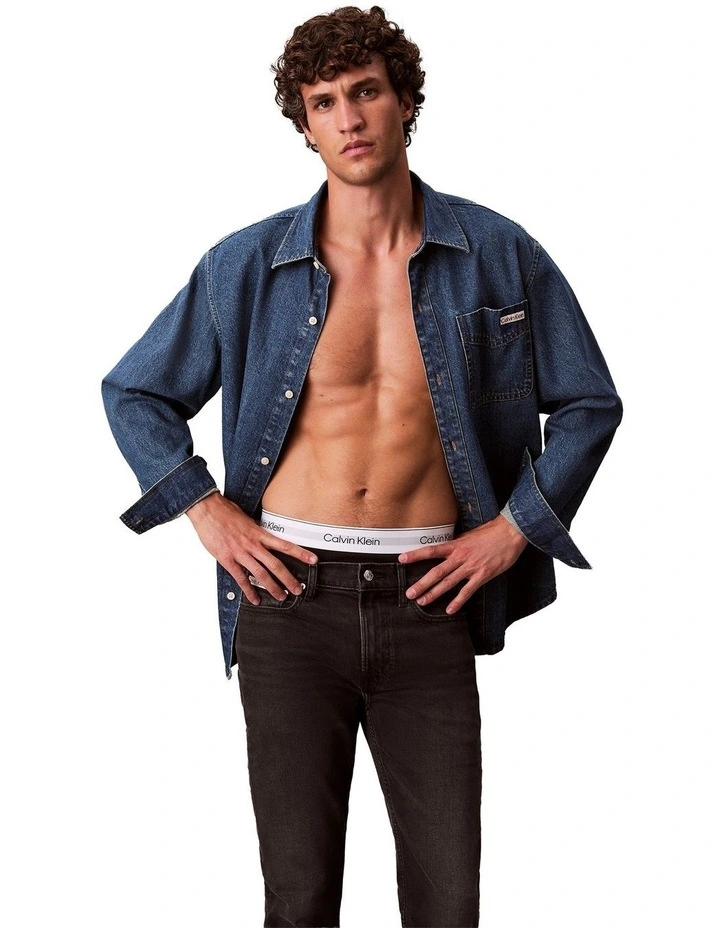 Slim Taper Jean in Black image 3