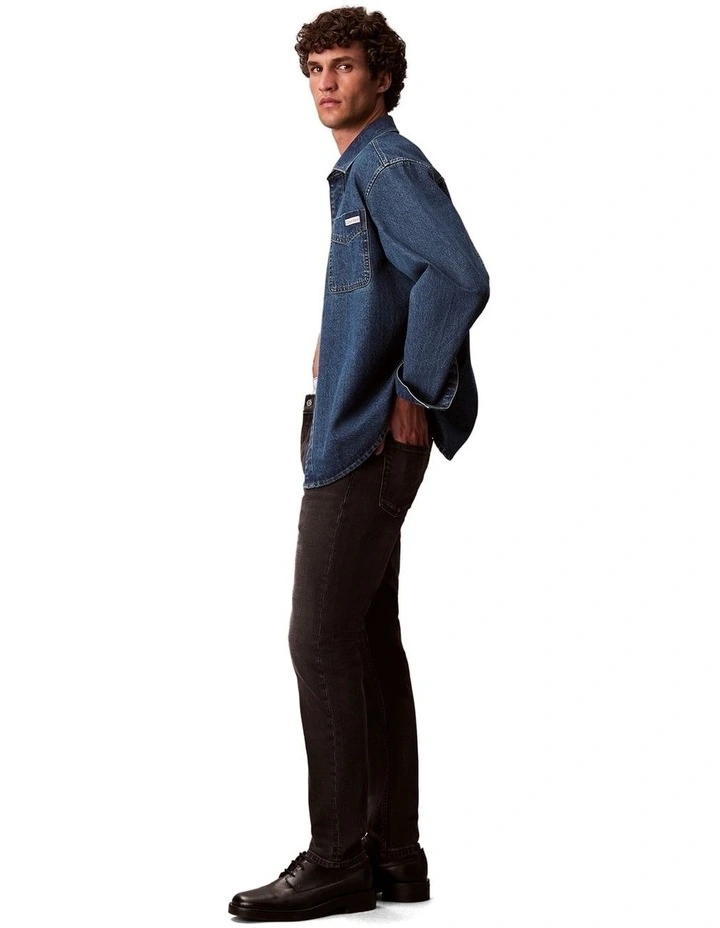 Slim Taper Jean in Black image 5