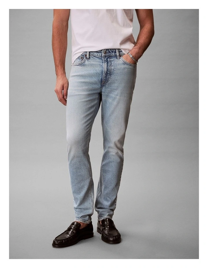 Slim Tapered Jeans in Marbled Beacon image 1