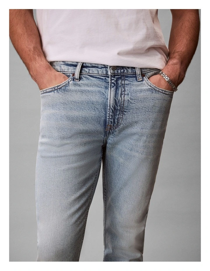 Slim Tapered Jeans in Marbled Beacon image 4